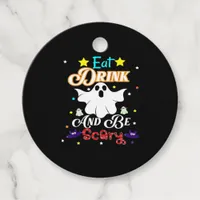 Eat Drink And Be Scary Happy Halloween Day Favor Tags