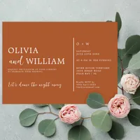 Burnt Orange Handwritten Wedding Invitation