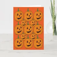 Happy Jack o Lantern Cartoon Pattern Card