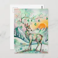 Festive Christmas Deer Postcard