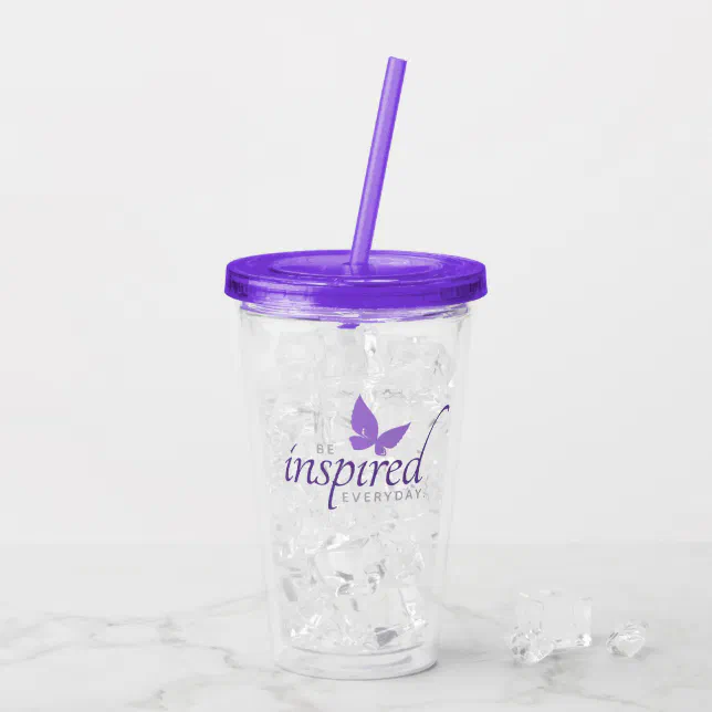 Inspirational Be Inspired Everyday Butterfly Acrylic Tumbler