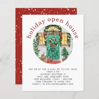 Budget Holiday Open House Party Red Invite