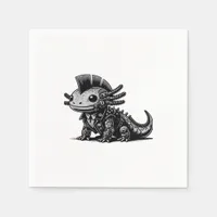 Whimsigoth Cyborg Axolotl Vintage Art Design Class Napkins