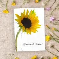 Sunflower on White Wedding Flat Note Cards