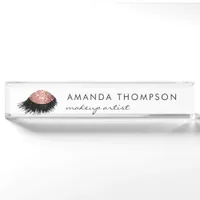 Rose Gold Glitter Eye Desk Name Plate