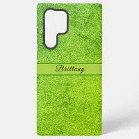 Green Glitter Artsy Abstract Add Name Samsung Galaxy S22 Ultra Case