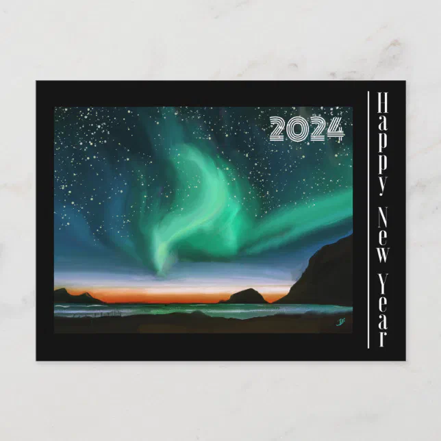 Happy New Year - Aurora Borealis Card