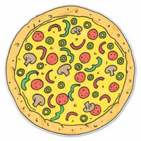 Large Pepperoni Pizza Pie Tasty Fast Food Sticker