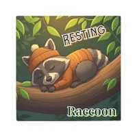Resting Raccoon | Cute Cartoon Kid's Nursery Art