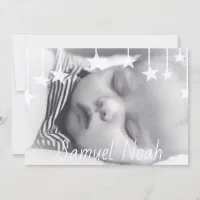 Whimsical Stars Baby Photo Birth Announcement