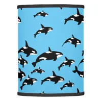 Orca Killer Whales on Bright Blue Lamp Shade