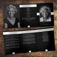Modern Minimalist 2-Photo Funeral/Memorial Service Tri-Fold Program