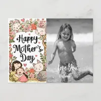 *~* Whimsical Kitty Bunny Mother's Day AP72 Photo Holiday Postcard