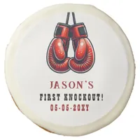 Red Rumble First Knockout Boxing Birthday Sugar Cookie