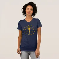 Indiana State Flag Gold Torch & Stars Women's T-Shirt