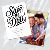 Modern Photo Calligraphy Wedding Save The Date