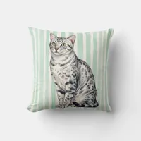 Egyptian Mau Cat Pillow Soft Throw Pillow