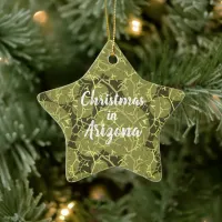 Christmas in Arizona Cactus Plant Ceramic Ornament