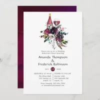 Burgundy Plum Red Wine Tasting Rehearsal Dinner Invitation