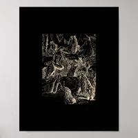 Cottagecore Goblincore Pond Snail Swimming Frog Poster