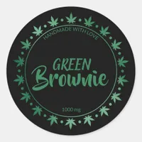 Black And Green Brownie | Homemade Edibles Label 