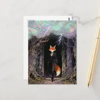 Red Fox in a Suit Forest Thunderstorm Postcard