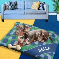 Bright Dots Colorful Pattern Personalized Name Dog Pet Bed