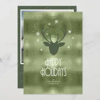 Deer Antlers Arrows Christmas Photo Green ID861 Announcement