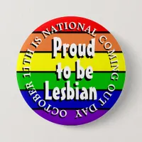 Proud to be Lesbian, National Coming Out Day Button