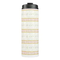 Pink Gold Christmas Pattern#35 ID1009 Thermal Tumbler