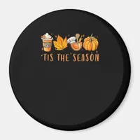 Tis The Season Lunch Lady Pumpkin Spice Fall Leave Magnet