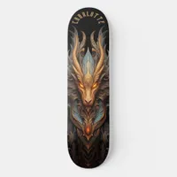 Mythical Dragon with Tribal Patterns Dark Fantasy Skateboard