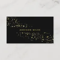 Modern Black And Gold Flakes Chic Stylish Business Card