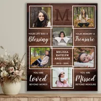 Rustic Memorial Remembrance Poem Multi Photo Acrylic Print