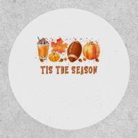 Tis The Season Leopard Football Halloween Fall Patch