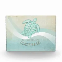 Beach House Nautical Turtle Aqua Blue ID623 Acrylic Award