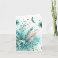 Watercolor Ephemera Vintage Blank Note Card