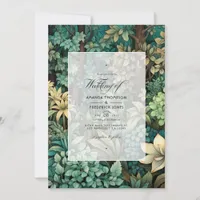 Forest Green, Chocolate Brown, Craft Brown Wedding Invitation