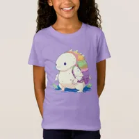 Back to School Axolotl Kawaii Cartoon T-Shirt