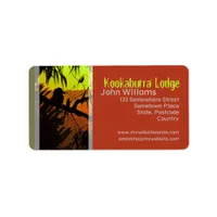 Kookaburra Lodge Bird Silhouette Address Label