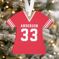 Red Personalized Football Jersey Ornament