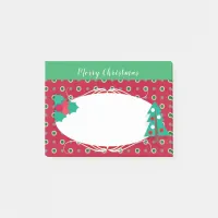 Merry Christmas Tree Greenery Polka Dot Post-it Notes