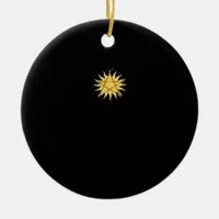 Whimsigoth Pentagram Sun Classic Ceramic Ornament