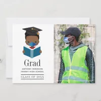 Fun Covid-19 African American Boy Graduation Photo Announcement