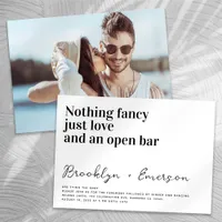 Funny Typography Nothing Fancy Photo Wedding Invitation