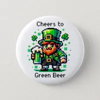 St Patrick's Day Leprechaun | Cheers to Green Beer Button