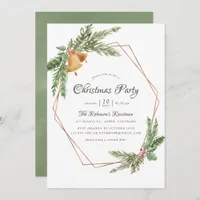 Watercolor Geometric Christmas Party Invitation