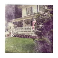 Front Porch and American Flag Ceramic Tile