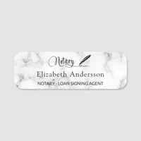 Notary loan signing agent marble script name tag