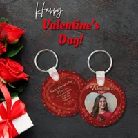 Valentine Red ornamental Photo Keychain